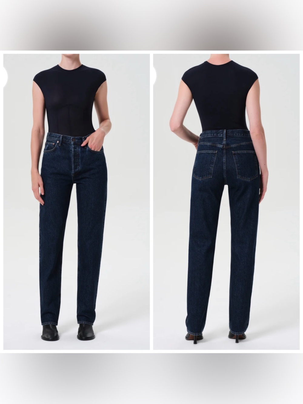 Agolde‎ 90s Pinch Waist Long High Rise Straight Blue Size 26 Pendulum